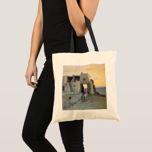 Evening, Pueblo of Walpi by Marion Kavagh Wachtel Tote Bag (Front (Product))