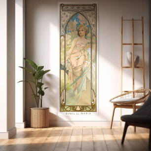 Evening Reverie Art Nouveau Poster Set 3/4 Mucha