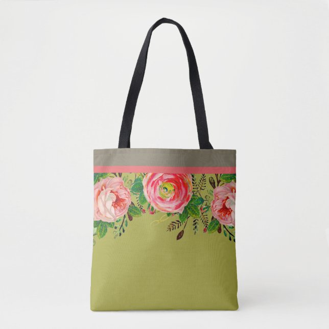 Evening Rose Springtime Tote Bag (Front)