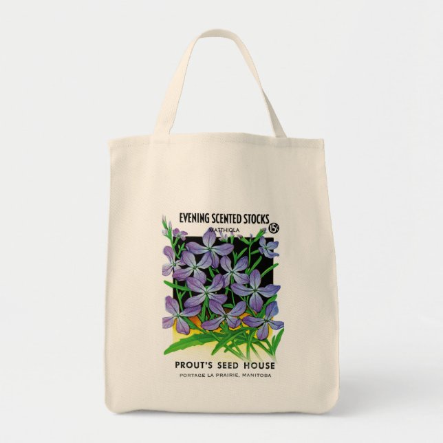 Evening Scented Buttons Seed Packet Label Tote Bag (Front)