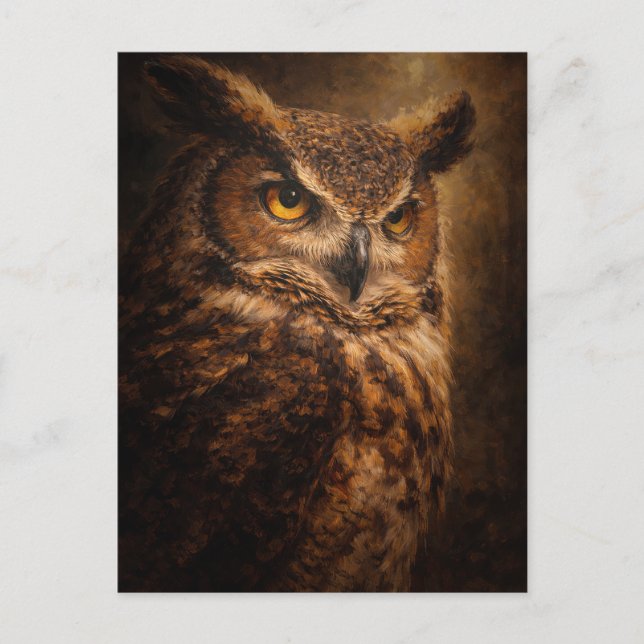 Evening Sentinel | Owl Art | Postcard (Front)