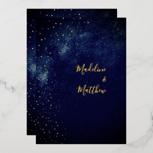 Evening Sky Astral Gold Stars Blue Wedding