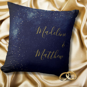 Evening Sky Gold Stars Wedding Momento Cushion