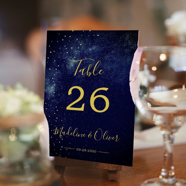Evening Sky Modern Wedding Elegant Table Number (Creator Uploaded)