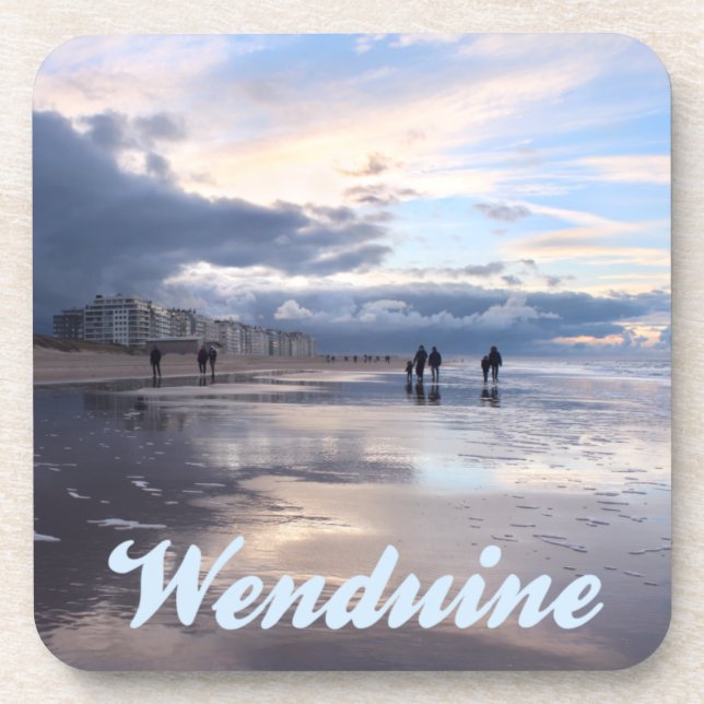 Evening Sky Wenduine Beach, Belgium Coaster (Front)