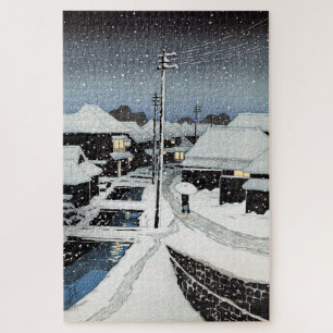 Evening Snow at Terajima Village Hasui Kawase  Jigsaw Puzzle