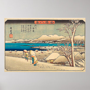 Evening Snow at Uchikawa-Utagawa Hiroshige Poster