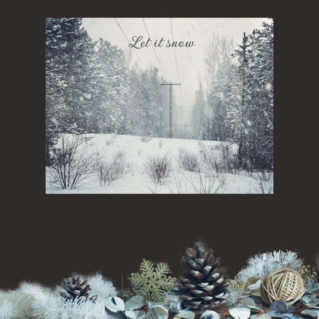 Evening snowfall customisable  poster (Creator Uploaded)