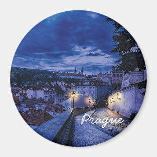 Evening street in Prague Magnet
