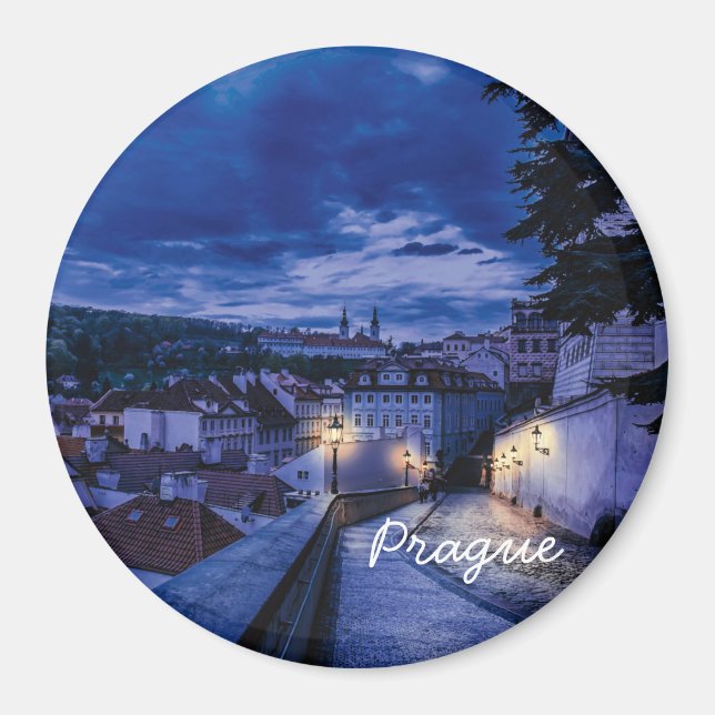 Evening street in Prague Magnet (Front)