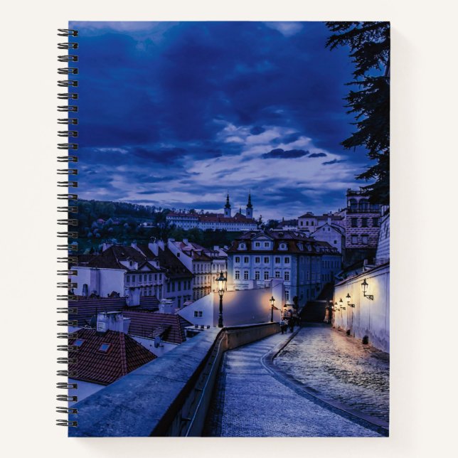 Evening street in Prague Notebook (Front)