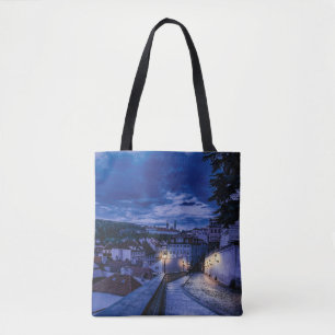 Evening street in Prague Tote Bag