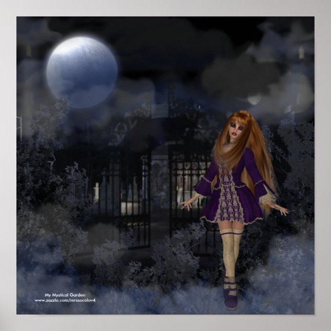 Evening Stroll Gothic Fantasy Poster Print (Front)