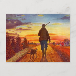 Evening Sun Best Buddies Sunset On Fields Postcard