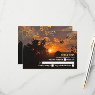 Evening Sunset, Modern Wedding RSVP Card
