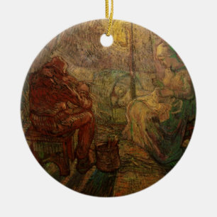 Evening - The Watch by Vincent van Gogh Ceramic Ornament