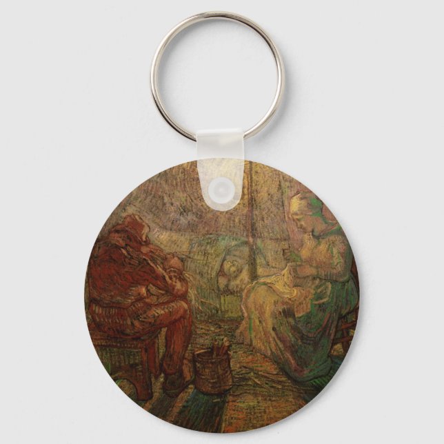 Evening - The Watch by Vincent van Gogh Key Ring (Front)