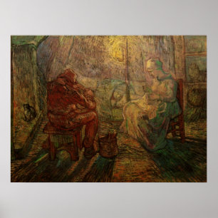Evening - The Watch by Vincent van Gogh Poster