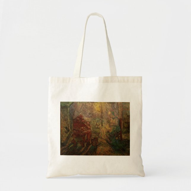 Evening - The Watch by Vincent van Gogh Tote Bag (Front)