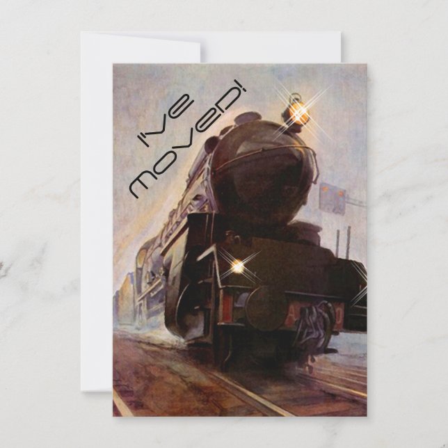 Evening Train Announcement New Address I've Moved (Front)