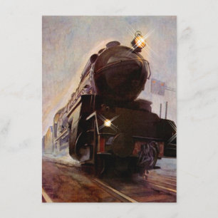 Evening Train Party Invitation Milestone Birthday