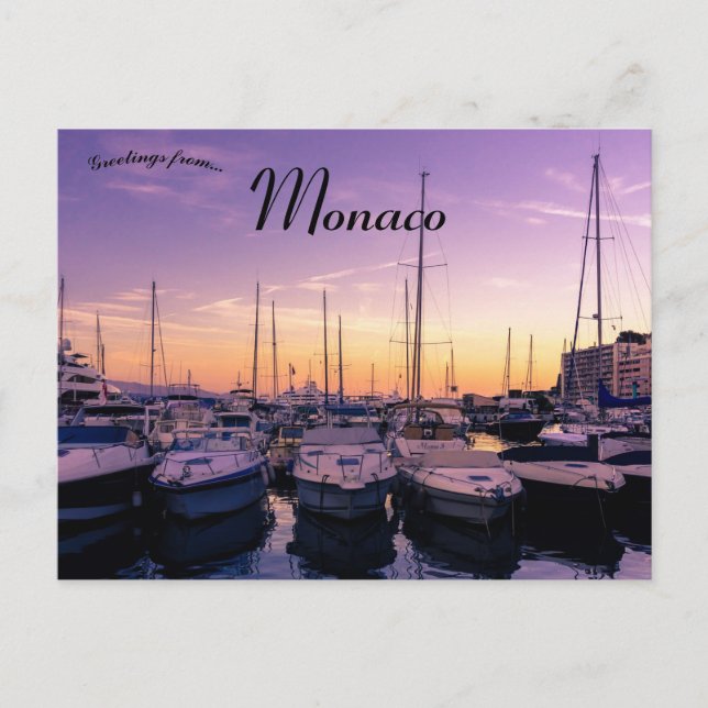 Evening Tranquillity at Port Hercule Monaco Postcard (Front)
