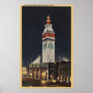 Evening View of Ferry Building Poster