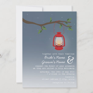 Evening Wedding - Red Oil Lantern Invitation