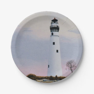 Evening's Lighthouse Paper Plate