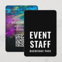 Event Backstage Pass QR Code ID Badge 3.5" x 5"