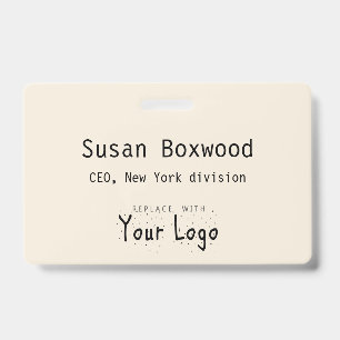 Event Badge Custom Text Replacement Logo ID Badge