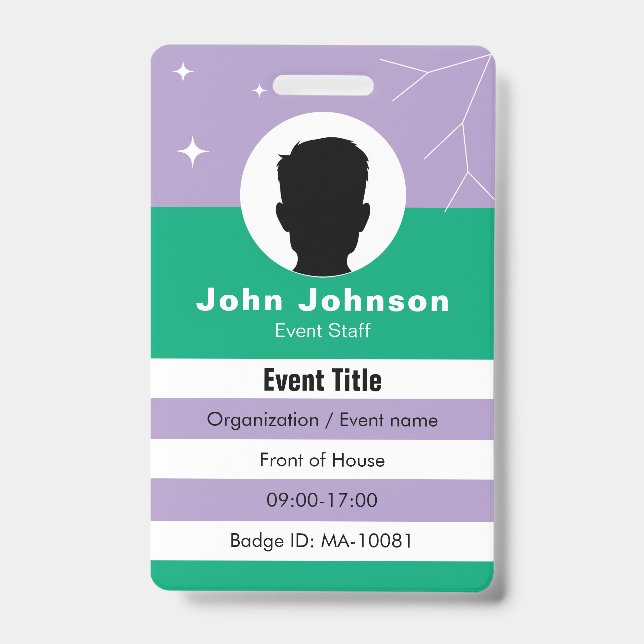 Event badge data ID badge (Front)