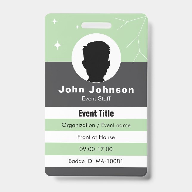 Event badge data ID badge (Front)