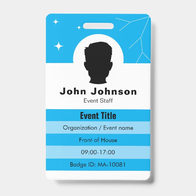 Event badge is customisable ID badge (Front)