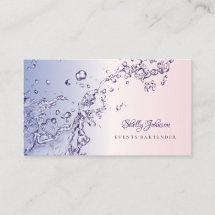 Event Bartender Water Splash Business Card