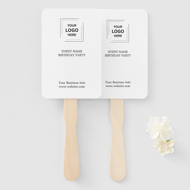 Event Branding | Auction Paddle Modern Logo Hand Fan (Front and Back)