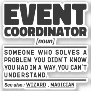 Event Coordinator Noun Wedding Party Planning Cool