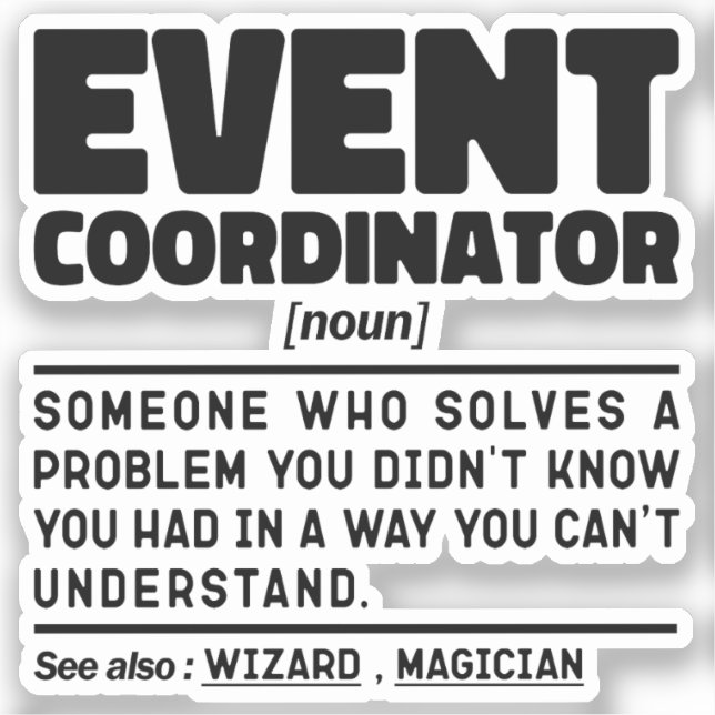 Event Coordinator Noun Wedding Party Planning Cool (Front)