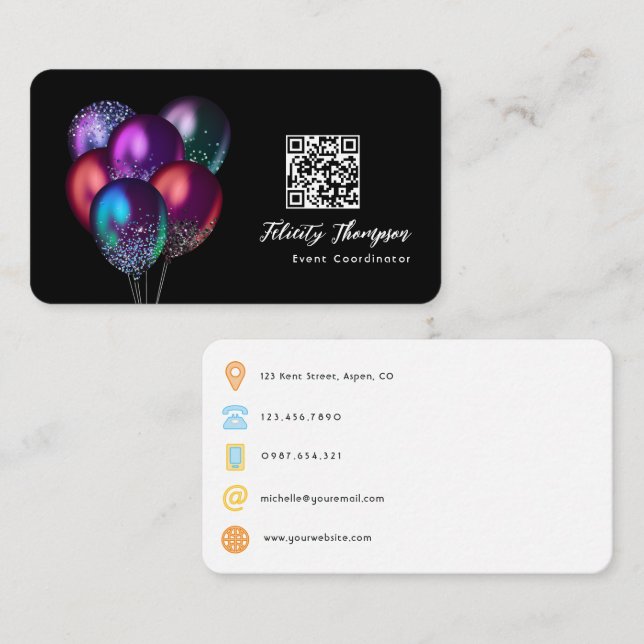 Event Coordinator QR Code Business Card (Front/Back)