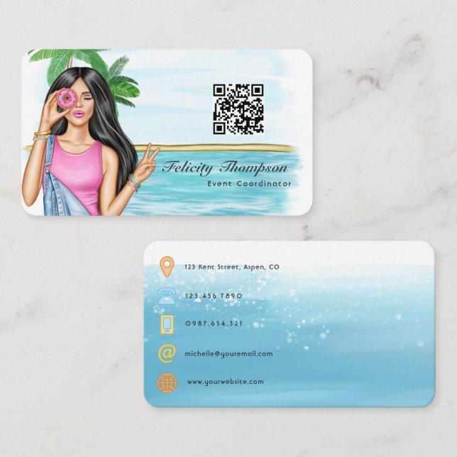 Event Coordinator QR Code Business Card (Front/Back)