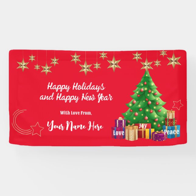 Event Happy Holidays Banner . Personalised  (Horizontal)