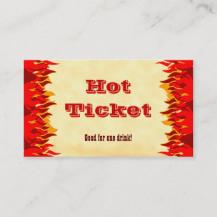 Event Hot Ticket Red Flames Business Card Template
