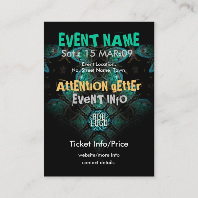 EVENT PARTY miniFLYER #009 Business Card (Front)