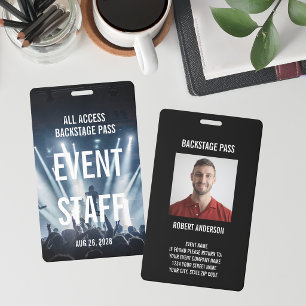 Event Photo Backstage Pass Event Staff ID Badge