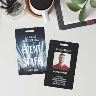 Event Photo Backstage Pass Event Staff ID Badge