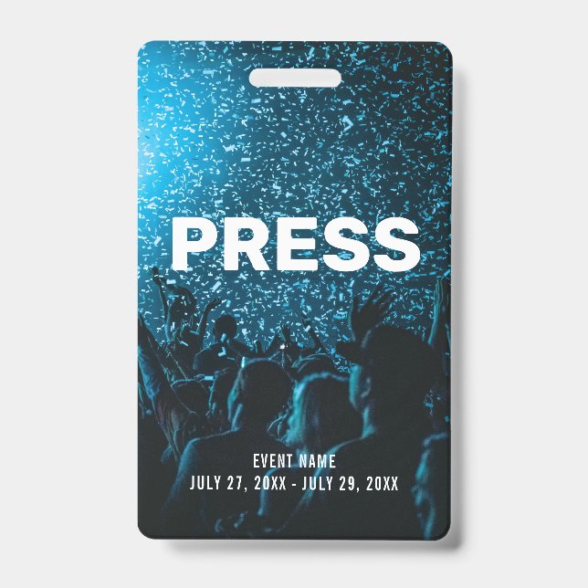 Event Photo PRESS All Access Pass Event ID Badge (Front)