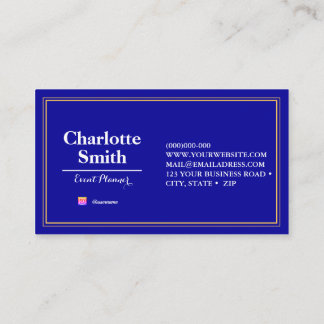 Event Planner Blue Repeat Pattern Business Card