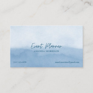 Event Planner Blue Watercolor Business Cards