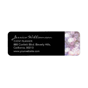 Event Planner bokeh •sparkle, trendy Return Address Label