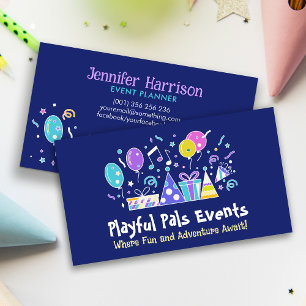 Event Planner - Bright Colorful Illustration Business Card